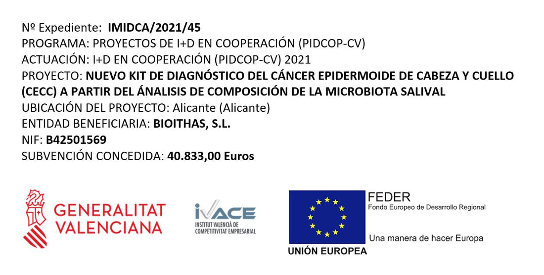 Subvención de IVACE para el desarrollo de un kit diagnóstico de cáncer basado en microbiota.