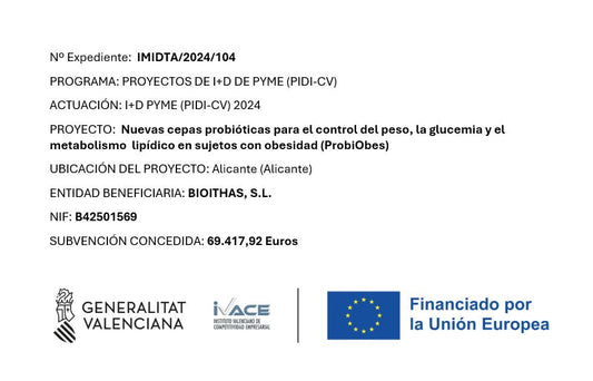 Subvención de IVACE para un proyecto de I+D para el desarrollo de probióticos para control del peso (ProbiObes)